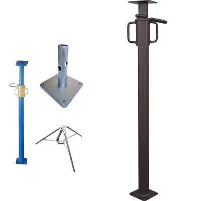 plate head steel prop Q235 hot dip galvanized 60.3mm outer diameter 3.0mm wall thickness 2.0-3.6m adjustable height for concrete slab formwork support BYTHAI