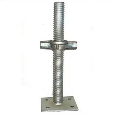Galvanized Hollow Adjustable Scaffolding Base Jack, Partial‑Thread Steel Screw Base Plate for Ringlock Scaffolding Construction